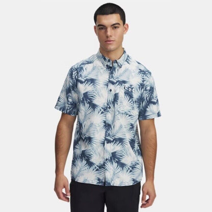 Under Armour Men's Dockside Short Sleeve Novelty Shirt Drift Tide-Blue-Medium