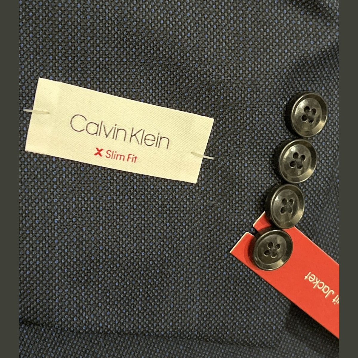Calvin Klein Men's X Slim Fit Malbin Blue/Charcoal Suit Jacket Size 38 Short NWT