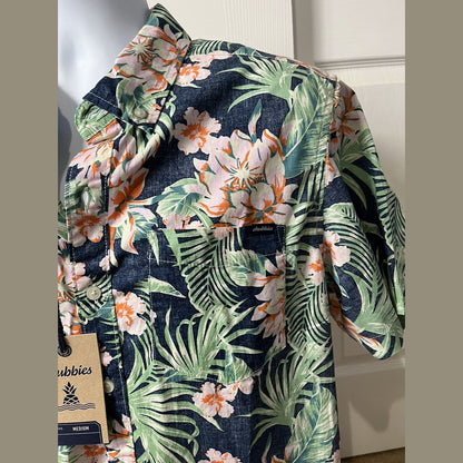 Chubbies Shirt Mens Blue Hawaiian The Resort Friday Pullover Floral-Medium - New