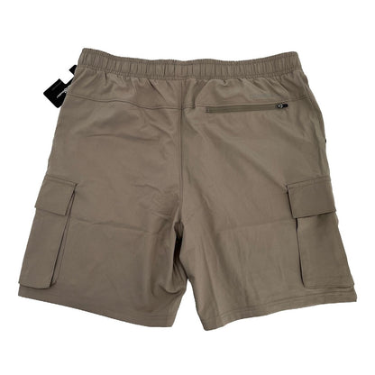 $60 Eddie Bauer Men's Inland 8” Woven Tech Drawstring Pull On Shorts-Taupe-Large