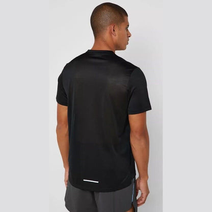 $35 Nike Dri-FIT Miler Mens Short Sleeve Running Training Gym Shirt-Black-Medium