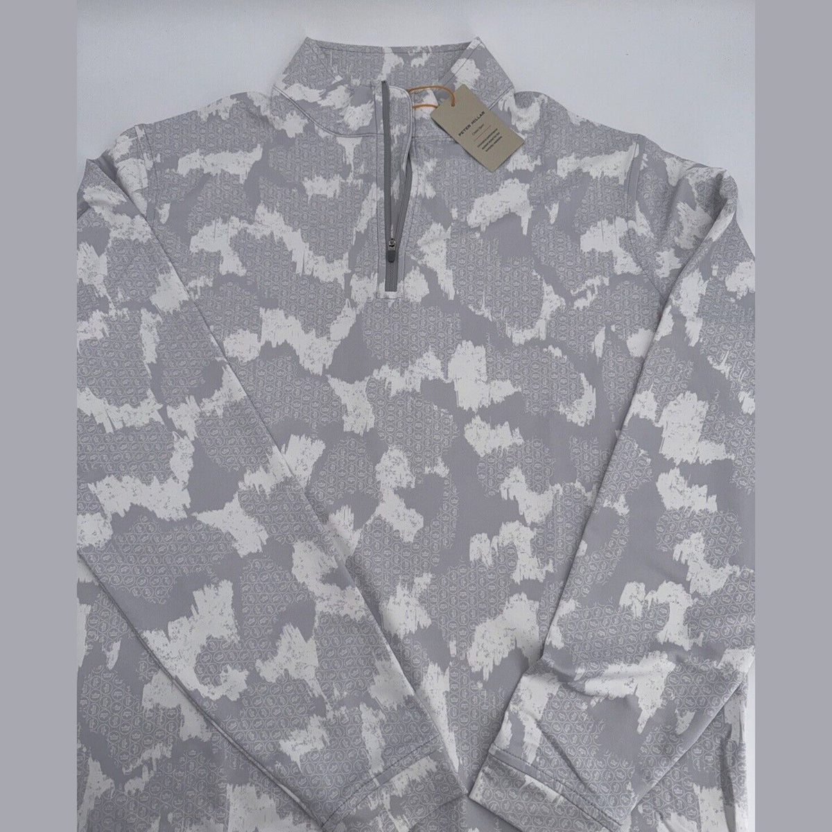 $145 Peter Millar Crown Perth Performance 1/4 Zip Pullover- Grey - Large - NEW