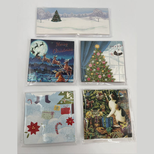 Up With Paper Lot Of 5 Holiday Pop-Up Christmas Cards- Combo - ($50) Great Deal!