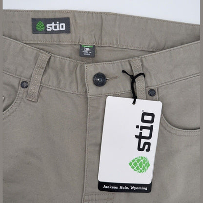 $100 Stio Men’s Organic Rivet Canvas Utility Pants- Talus - Size: 30L - New