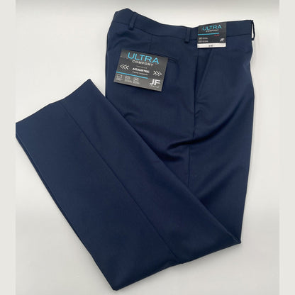 JF J Ferrar Men's Slim Fit Dress Pants Slacks Flat Front-Navy-32W 29L- New