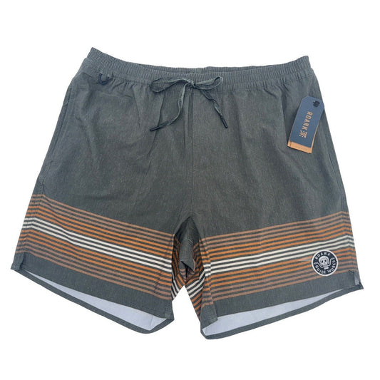 $66 Roark Men’s Shorey Boardshorts 16" Stripe - Khaki- Large - New Tags