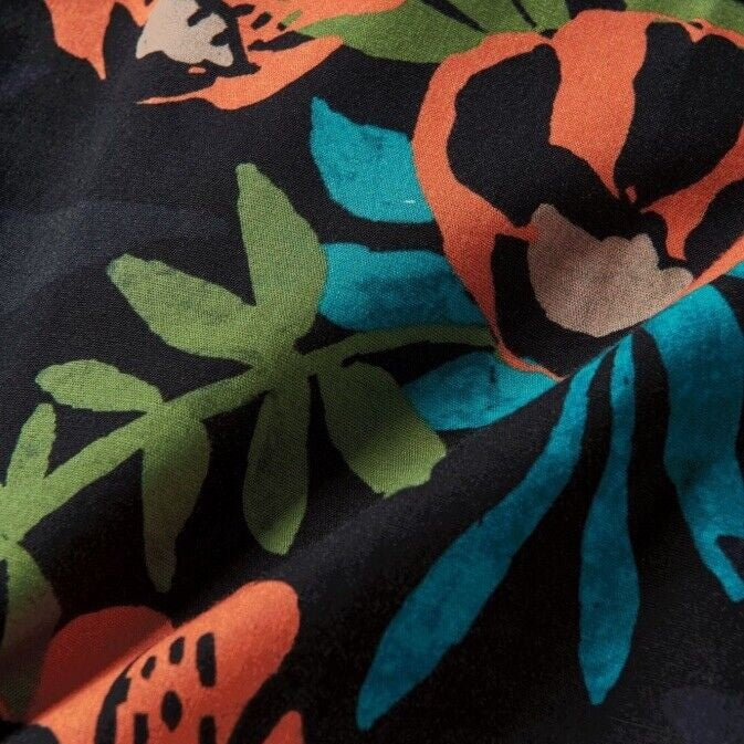 $79 Roark Men’s Journey Tahiti Nui Button S/S Shirt-Black Multi- Small-New Tag