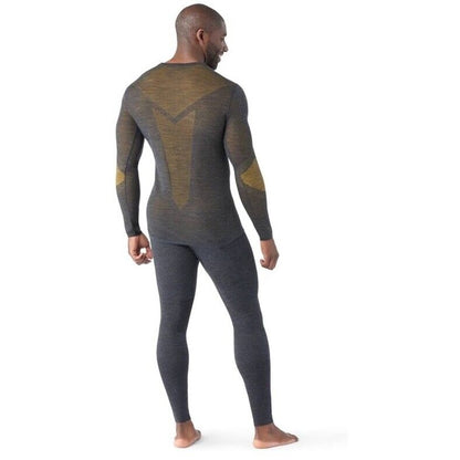 $130 Smartwool Men's Base Layer Intraknit Merino Crew-Charcoal Honey-Small-NEW