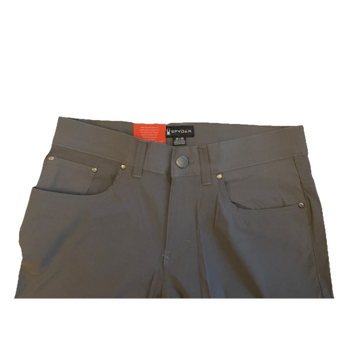 $128 Spyder Men’s Water Resistant 5 Pocket Tech Pants- Polar- 30W 30L-New Tag