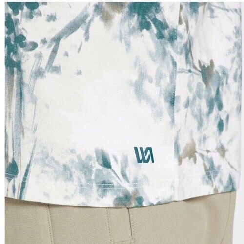VRST Men's Essential Print Tee Shirt Botanic Mineral Teal- Small -NWT