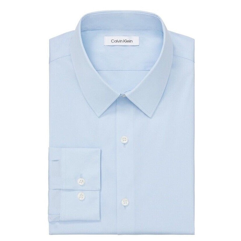 Calvin Klein Men’s  X Extra-Slim Stretch Dress Shirt - Light Blue- 15-15 ½ - Med