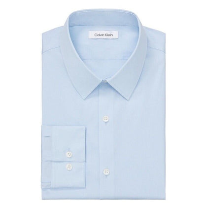Calvin Klein Men’s  X Extra-Slim Stretch Dress Shirt - Light Blue- 15-15 ½ - Med
