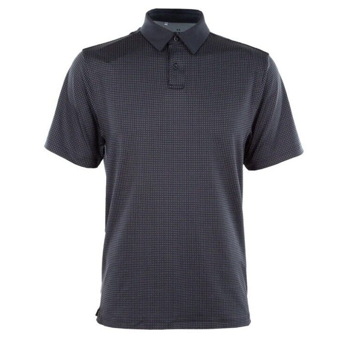 $78 Under Armour Golf Men's T2 Half Moon Polo Shirt- Black/Grey - Medium-New Tag