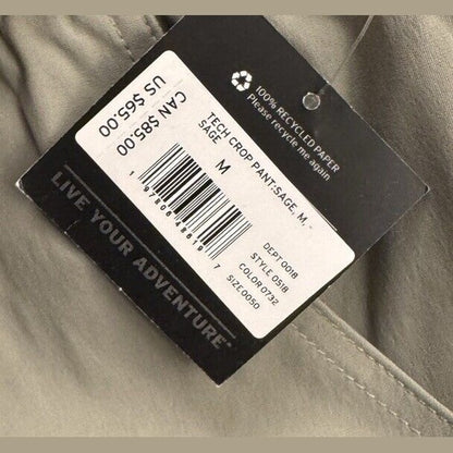 $65 Eddie Bauer Women’s -Tech Crop Pants- Sage- Medium