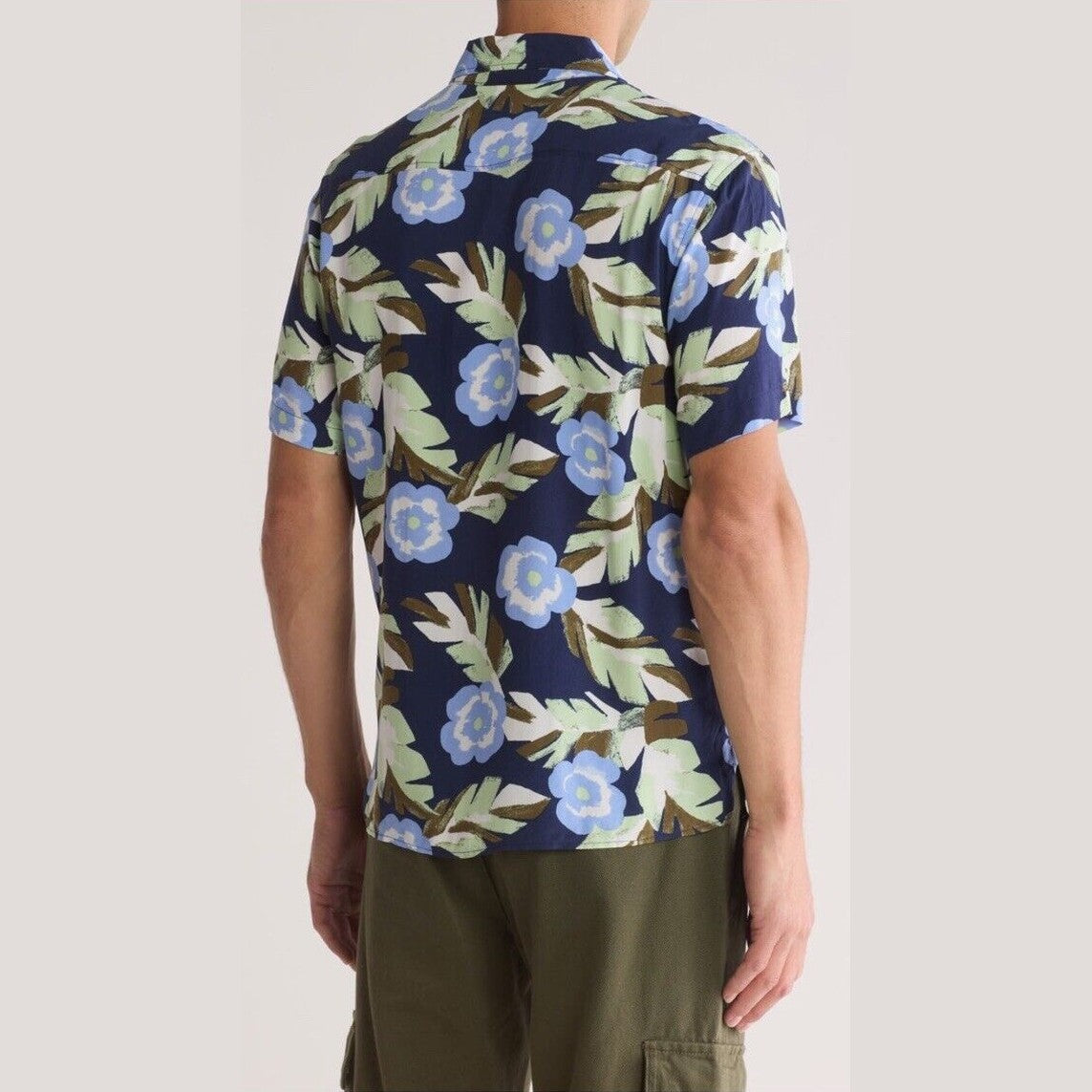 Abound By Nordstrom Men’s Button Soft Shirt-Navy Airbrush - Small- NEW Tag