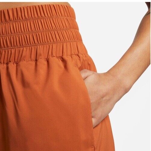 Nike One Women's Dri-FIT UltraHigh Waisted 3" Brief-Lined Shorts-Dk Russet-Small