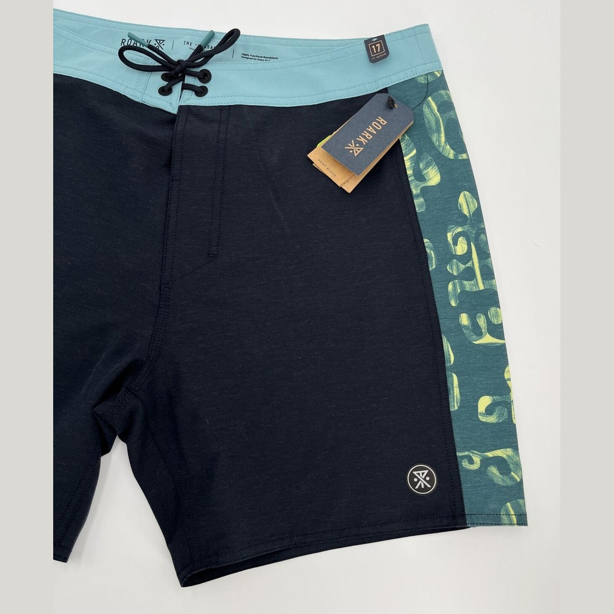 $69 Roark Men’s Passage Panel Batik 17” Boardshorts-D.Navy Black -Size: 33W-New