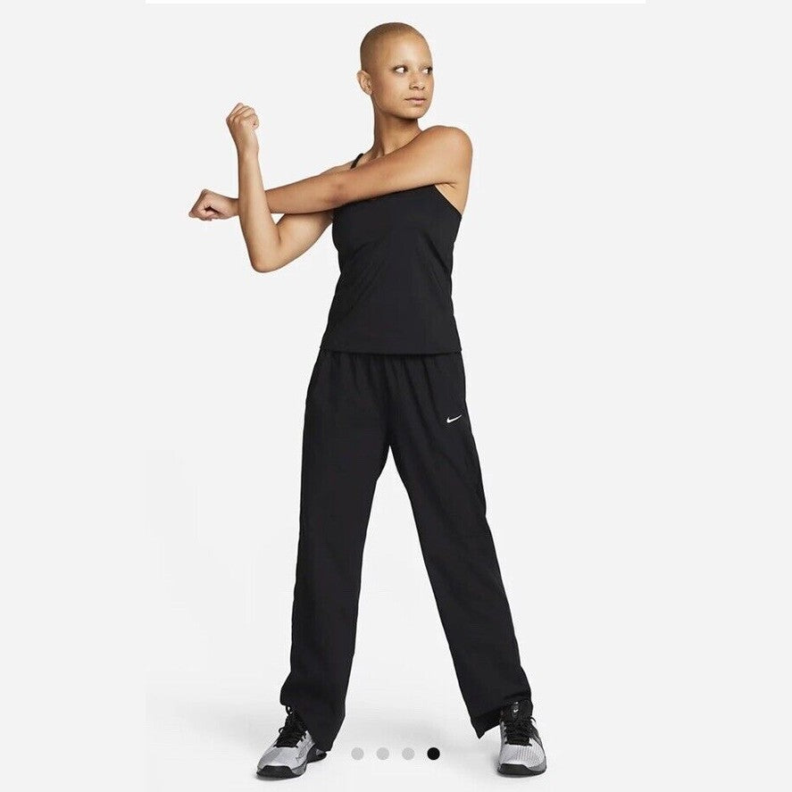 $70 Nike One Women's Woven High-Waisted Pants- FB5018- Black- Large - New