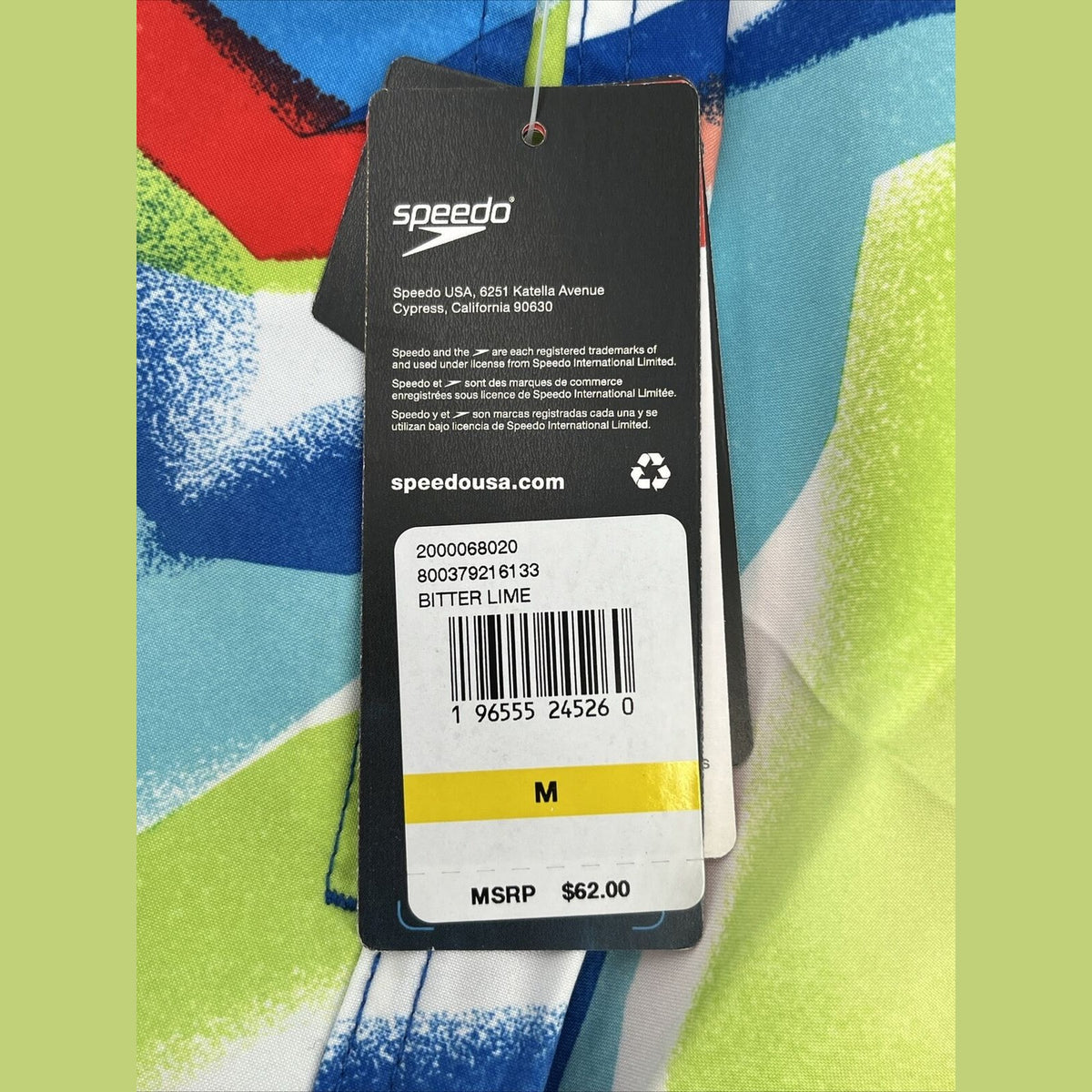 $62 Speedo Men’s Bondi 9""  Comfort Stretch Lined Boardshorts-Multi-Medium-New
