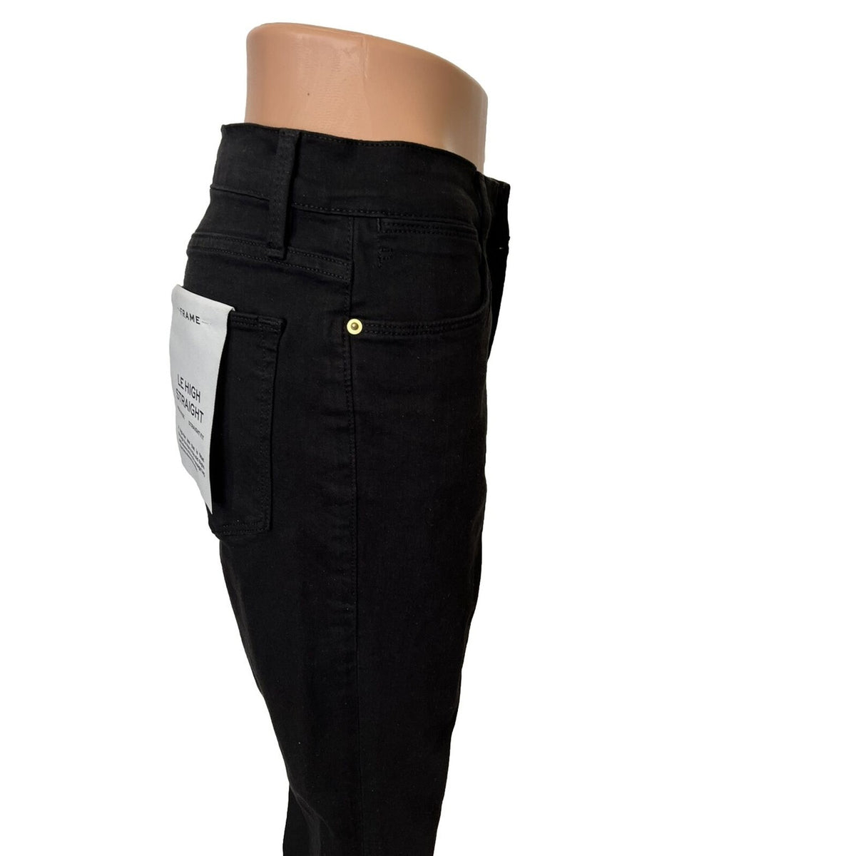 Frame Women’s Denim Jeans Le High Straight Fit Staggered-Black-Size: 30-New $205