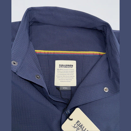 $150 FJALLRAVEN Men’s Specialized S/F Sun Long Sleeve Shirt- Navy- Medium - New