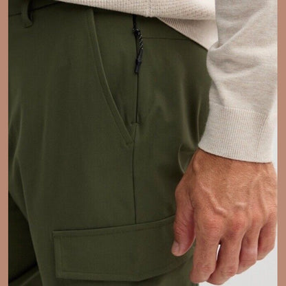FLX Men’s Premium Slim Cargo Pants- Olive Green- 32Wx30L - New Tags