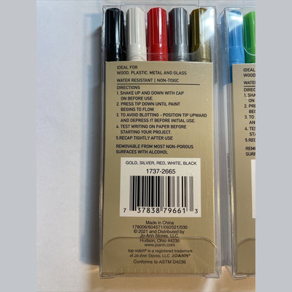 Combo Lot Of 2 Top Notch Paint Markers Extra Fine Tip Oil Based 1737-(2665)(2657