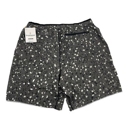$75 Smartwool Men’s Merino Sport Lined Run Hike Shorts- Black Print-Small-New