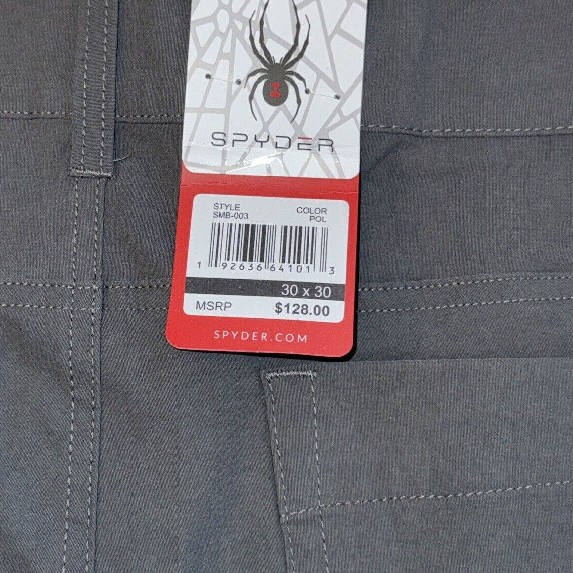 $128 Spyder Men’s Water Resistant 5 Pocket Tech Pants- Polar- 30W 30L-New Tag