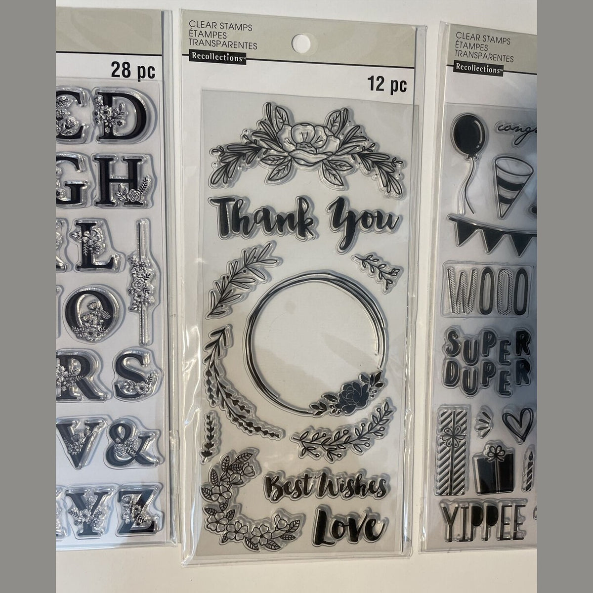 Lot Of 4 Recollections Poly Clear Photopolymer Stamps - Combo Lot