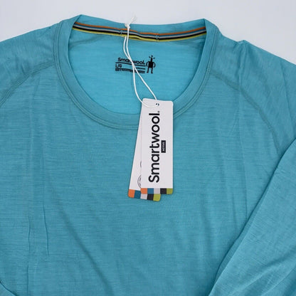 $75 Smartwool Men’s Active Ultralight Long Sleeve Shirt-Iceberg Blue-Large -New
