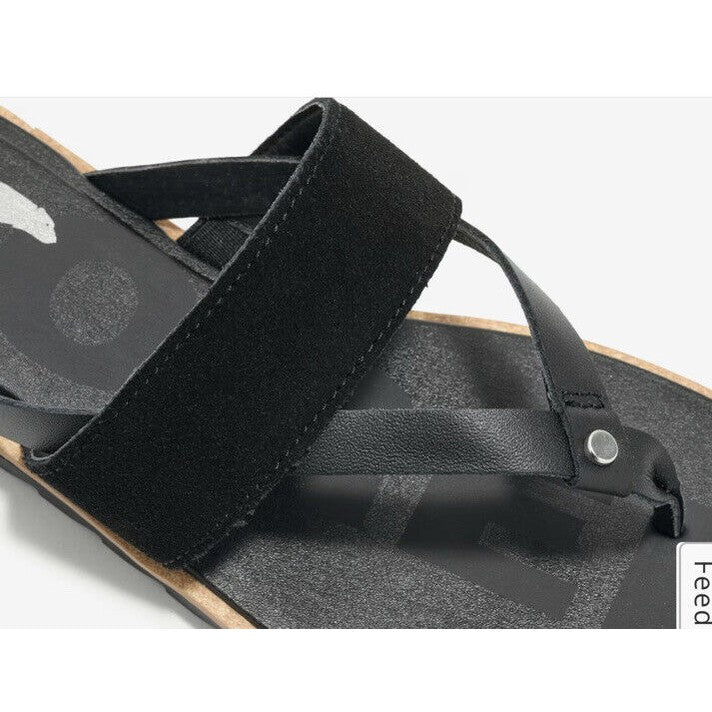 Sorel Ella II Sandals Slip On Women’s Size 7.5  Suede/Leather Flats - Black- New