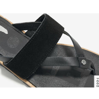 Sorel Ella II Sandals Slip On Women’s Size 7.5  Suede/Leather Flats - Black- New
