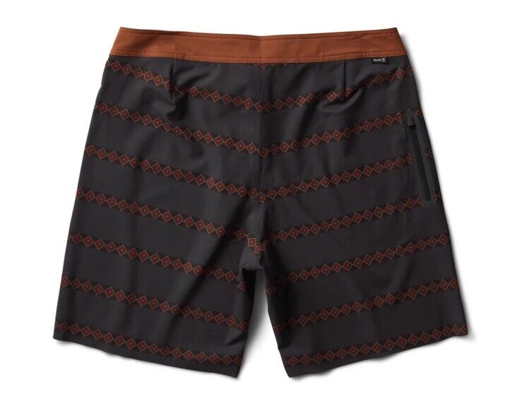 $89 Roark Men’s The Passage Primo Boardshorts Trunks Drawstring-Char Brown-36W