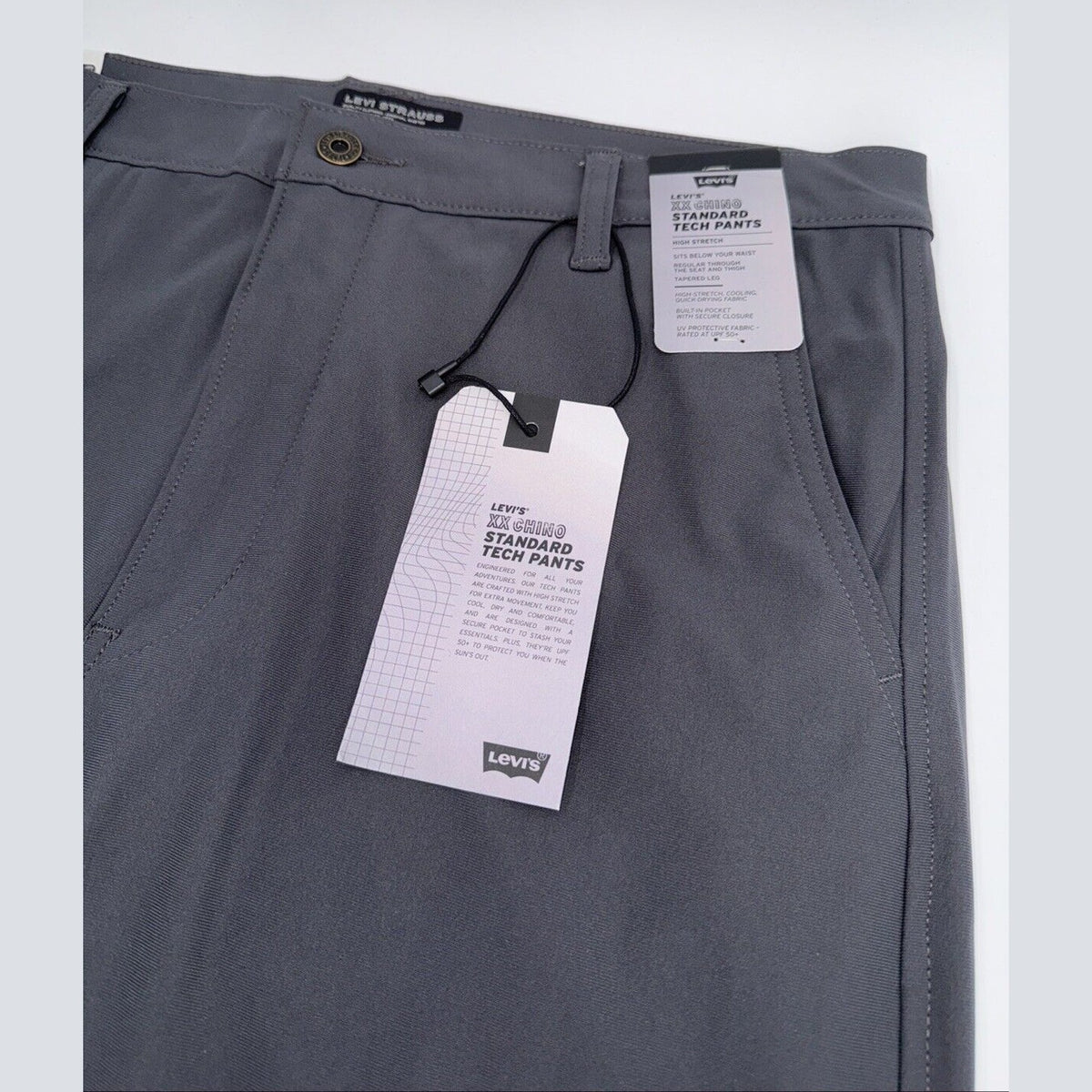 $69 Levi’s Men’s XX Chino Standard Tech Pants- Charred Grey- 34W x 32L- New Tags
