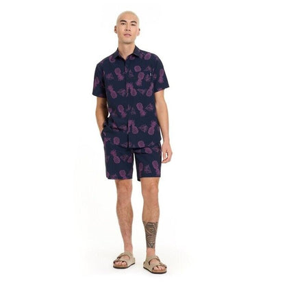 $40 Hurley Men's Salem Performance Pineapple Woven Shorts-Navy-Small-NEW
