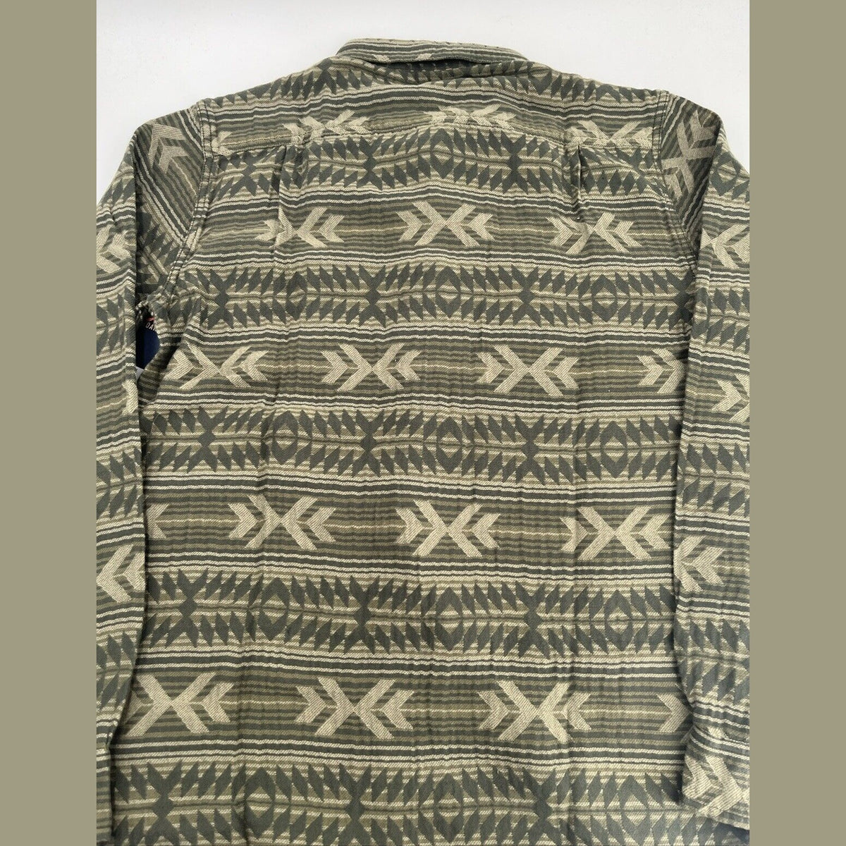 $119 Roark Men’s Weston Long Sleeve Button Up Jacquard Shirt-Military-Medium