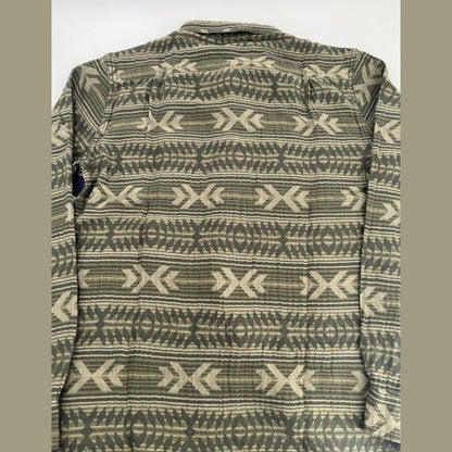 $119 Roark Men’s Weston Long Sleeve Button Up Jacquard Shirt-Military-Medium