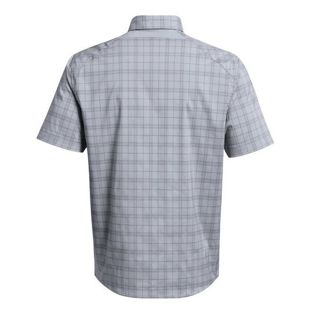 $55 Under Armour Men's Plaid UA Tide Chaser 2.0 Button Front Shirt-Grey-Medium