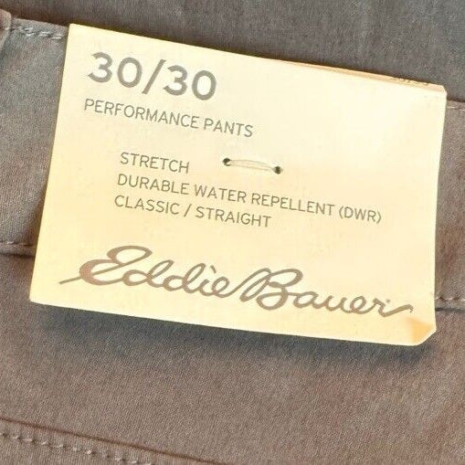 Eddie Bauer Men’s Straight Fit Performance Pants- Dark Smoke - 30Wx30L