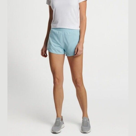 $80 Peter Millar Women's Meridian Performance Running Short-Cirrus Blue-Large