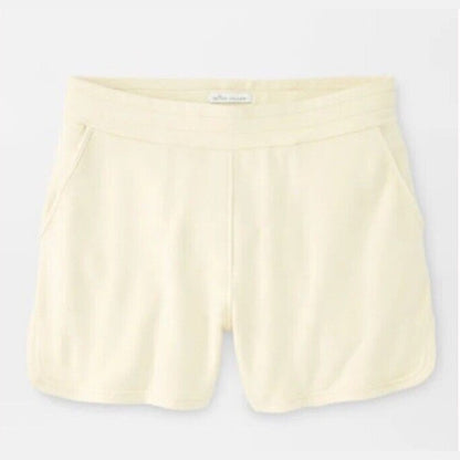 $90 Peter Millar Women’s Lava Wash Fleece Back Shorts-Vanilla-Large- New Tag