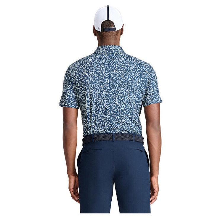 IZOD Men's Micro Print Golf Polo Shirt- Navy Blazer - Large - New Tags $65