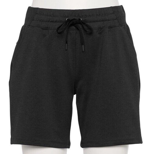 Tek Gear® Women’s French Terry Weekend Bermuda Shorts -Black- Small NWT