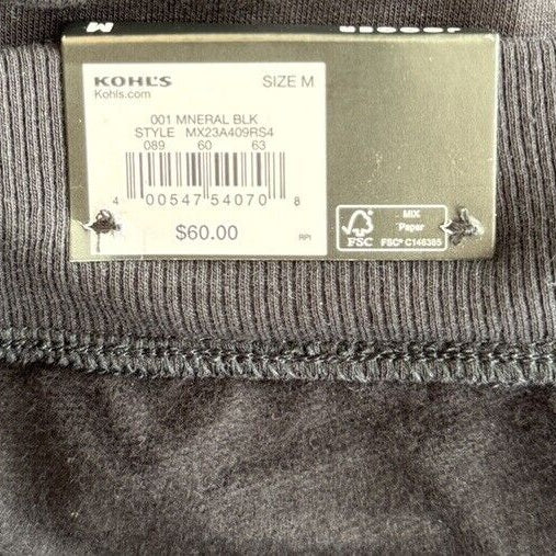 FLX Men’s Synergy Fleece Joggers Pants Tapered- Mineral Black -Medium -NWT $60