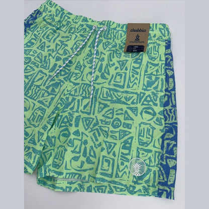 $70 Chubbies The Shakedowns 5.5" Inseam Swim Trunks-Green Blue -Large -New Tag