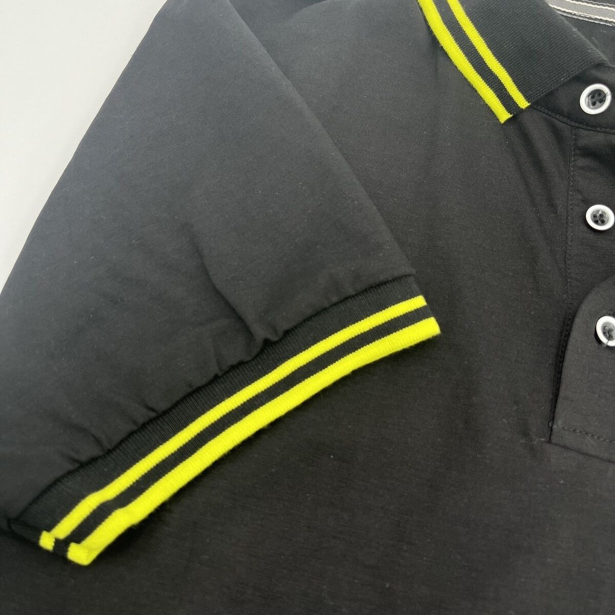 $85 Waimea Men’s Eagle Lake Short Sleeve Polo Shirt- Black/Yellow-Medium-New