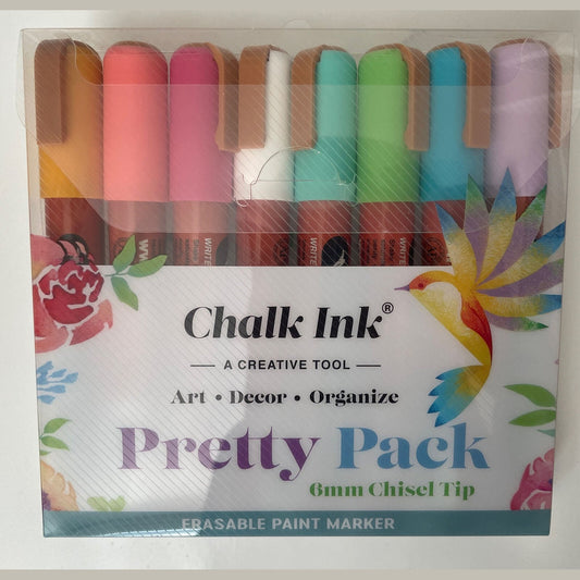 New - Chalk Ink Pretty Pack Markers Set of 8 Erasable Paint Markers 6mm