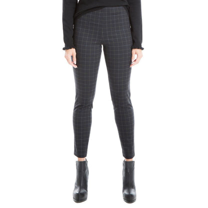 Max Studio High Waist Skinny Leggings- Black Gray Plaid-Medium- NWT - $98 MSRP