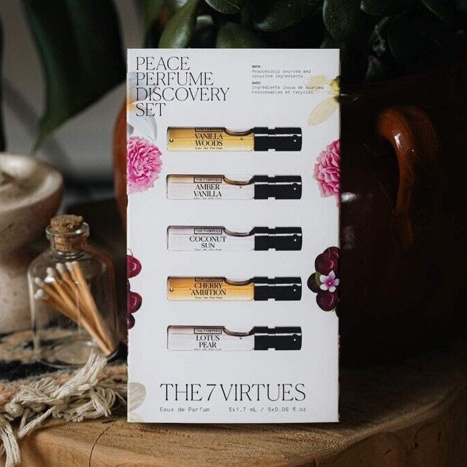 The 7 Virtues Eau de Parfum Spray 5 Sample Discovery Set - New Fresh Arrival